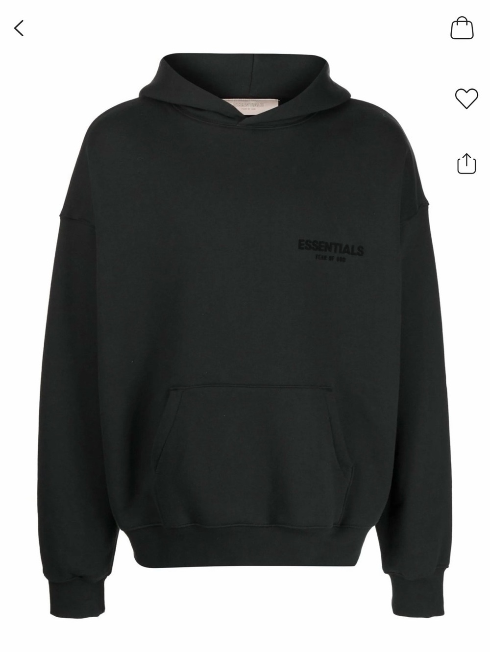Essentials Black Pullover Hoodie with Subtle Chest Logo